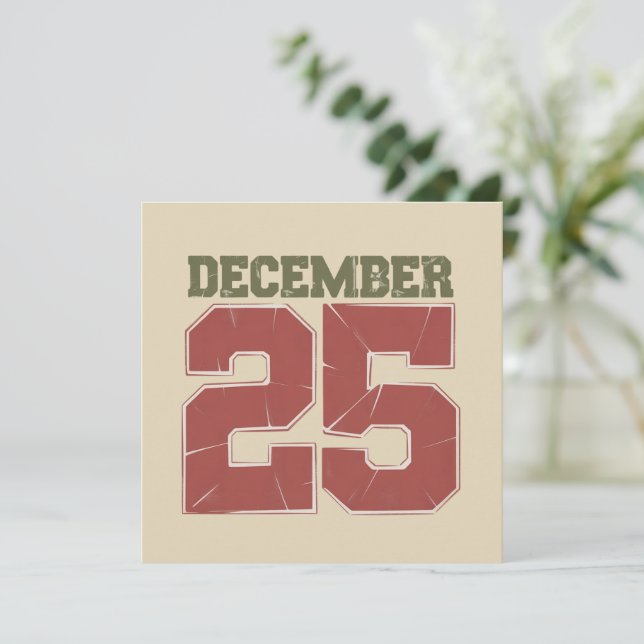 Cartão De Festividades Natal Retrô 25 de Dezembro Feriado Inverno  (Em pé/Frente)