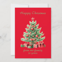 Cartão De Festividades Natal retrô - Árvore de Natal antiquada