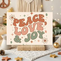 Natal Retro Boho Paz Amor Alegria