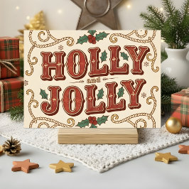Cartão De Festividades Natal Retro Ocidental Alegre e Divertido
