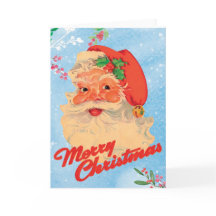Natal Retro Papai Noel Neve Azul Natal