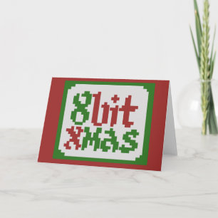 Cartão De Festividades Natal retrô para jogadores