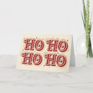 Cartão De Festividades Natal Retro Vintage Ho Ho Ho