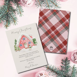 Cartão De Festividades Natal Rosa Vintage em Letra de Forma Não Foto