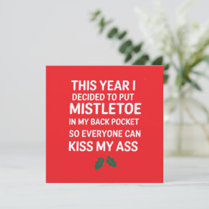Cartão De Festividades Natal rude engraçado hilário árvore de Natal
