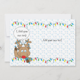 Cartão De Festividades Natal Rudolph 2sided/flat/card/& env 7"x5"