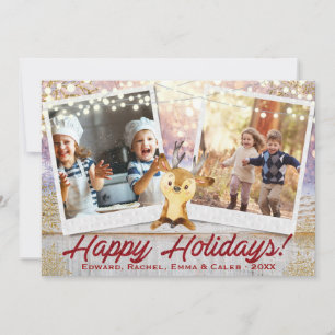Cartão De Festividades Natal Russo Duas Fotografias Colagem de quadro