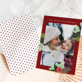 Cartão De Festividades Natal Rustic Red Botanical