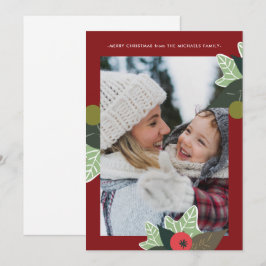 Cartão De Festividades Natal Rustic Red Botanical