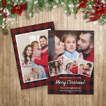 Cartão De Festividades Natal Rustic Red Buffalo Check Photo Collage<br><div class="desc">Esta rústica placa de cartões de natal de Natal com 5 fotos apresenta xadrez vermelha de búfalos e quatro de suas próprias fotos na frente,  juntamente com seus nomes e o ano,  e outra foto da família no verso. Fácil de personalizar com suas próprias fotos e informações da família.</div>