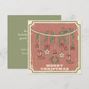 Cartão De Festividades Natal Rústico Boho Alegre no Rancho