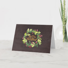 Cartão De Festividades Natal rústico da grinalda