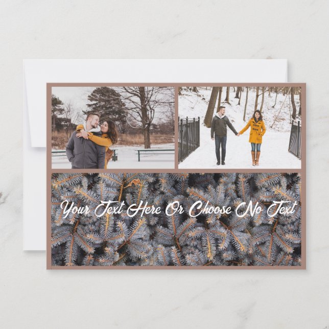 Cartão De Festividades Natal Rústico Elegante Solstício de Inverno Flores (Frente)