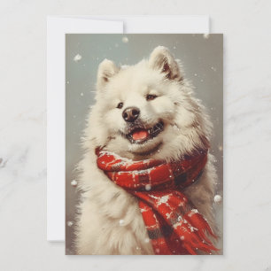Cartão De Festividades Natal Samoyed