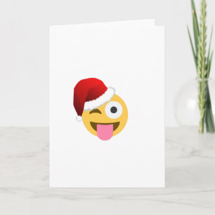 Cartão De Festividades natal santa claus winking emoji