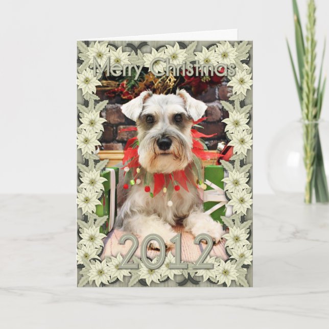 Cartão De Festividades Natal - Schnauzer - Abby (Frente)