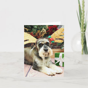 Cartão De Festividades Natal - Schnauzer - Apache