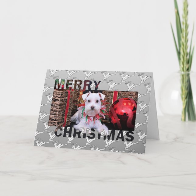 Cartão De Festividades Natal - Schnauzer - Emma (Frente)