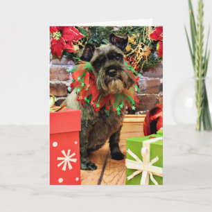 Cartão De Festividades Natal - Schnauzer - Fenway