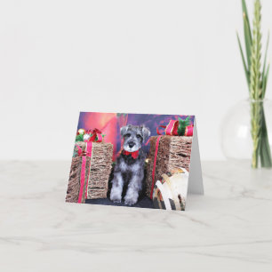 Cartão De Festividades Natal - Schnauzer - Gunner