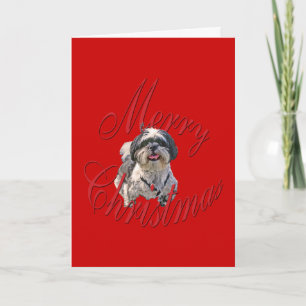Cartão De Festividades Natal Shih Tzu