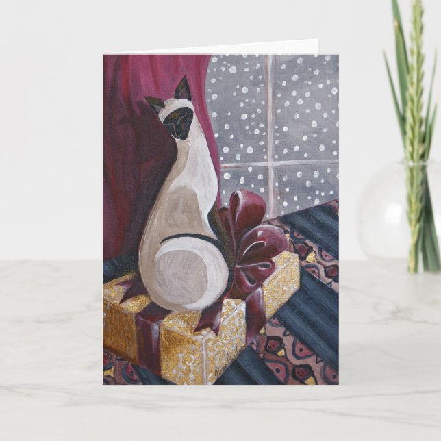 Cartão De Festividades Natal Siamese (Frente)