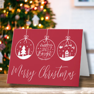 Cartão De Festividades Natal Simples, Alegre e Brilhante
