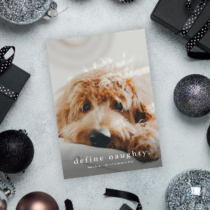 Cartão De Festividades Natal Simples de Animal de Estimação Divertido 