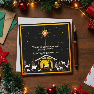 Cartão De Festividades Natal Simples Primeiro Presépio Simples Inspiração