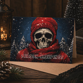 Cartão De Festividades Natal Sinistro Esqueleto Inverno