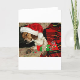 Cartão De Festividades Natal Snoopy de espera do cão do lebreiro de Santa