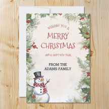 Natal Snowman Holly Fir e Snow Scense Family
