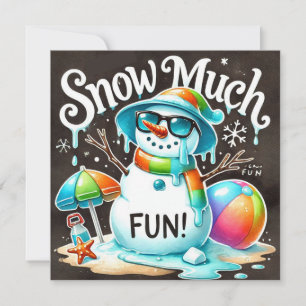Cartão De Festividades Natal Snowman verão neve muito divertida