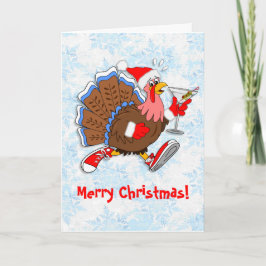 Cartão De Festividades Natal Tipsy Turquia (Martini)