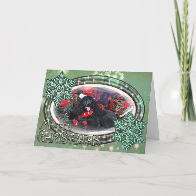 Cartão De Festividades Natal - Toby - Poodle (Frente)