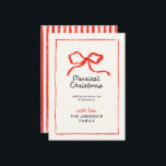 Cartão De Festividades Natal tradicional e elegante do arco vermelho<br><div class="desc">O moderno e elegante arco vermelho tradicional multi-script e a tipografia serifônica Merry Christmas Holiday card.</div>