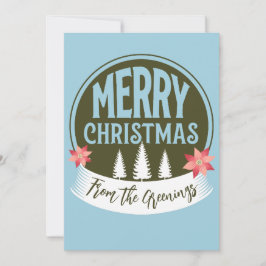 Cartão De Festividades Natal tradicional em família vintage rústico