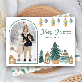 Cartão De Festividades Natal Tradicional Fino Arco Nórdico Foto Natal