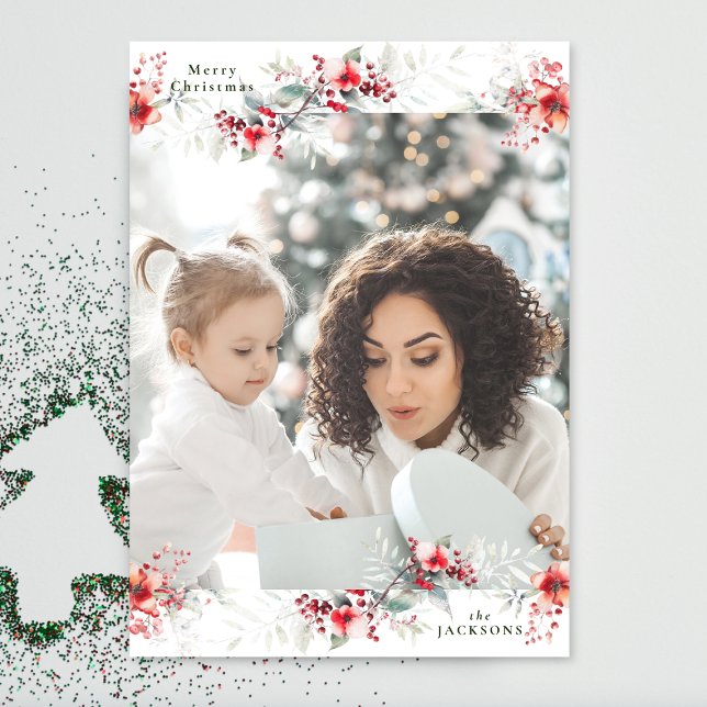 Cartão De Festividades natal tradicional monograma (Criador carregado)