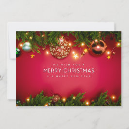 Cartão De Festividades Natal Tradicional Vermelho e Verde