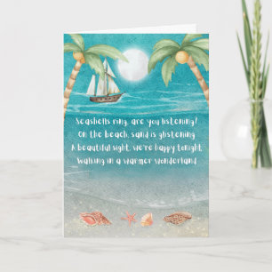 Cartão De Festividades Natal Tropical Praia Mais Quente