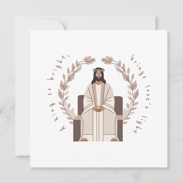 Cartão De Festividades Natal | Um rei tão brilhante | Jesus | Neutros (Frente)