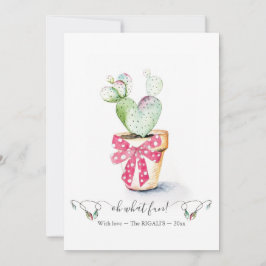 Cartão De Festividades Natal Único do Cactus Vermelho e Verde