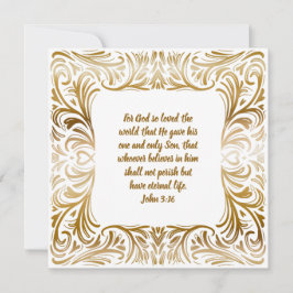 Cartão De Festividades Natal Único do Ouro de Nome Personalizado John 3:1