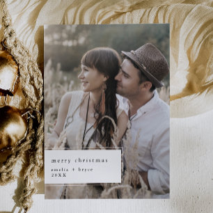 Cartão De Festividades Natal Único para Impressão em Preto EMELIA