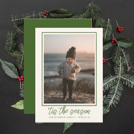 Cartão De Festividades Natal Verde Enfeite Pessoal Elegante Estiloso Fofo