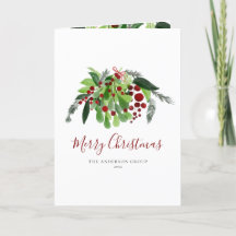 Natal Verde Folhas Vermelhas Corporativas
