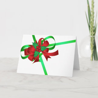 Cartão De Festividades Natal vermelho do vazio da baga do azevinho da