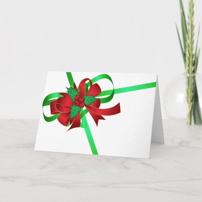 Cartão De Festividades Natal vermelho do vazio da baga do azevinho da (Frente)