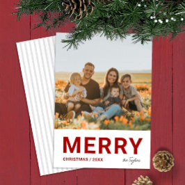 Cartão De Festividades Natal Vermelho Simples e Moderno Minimalista